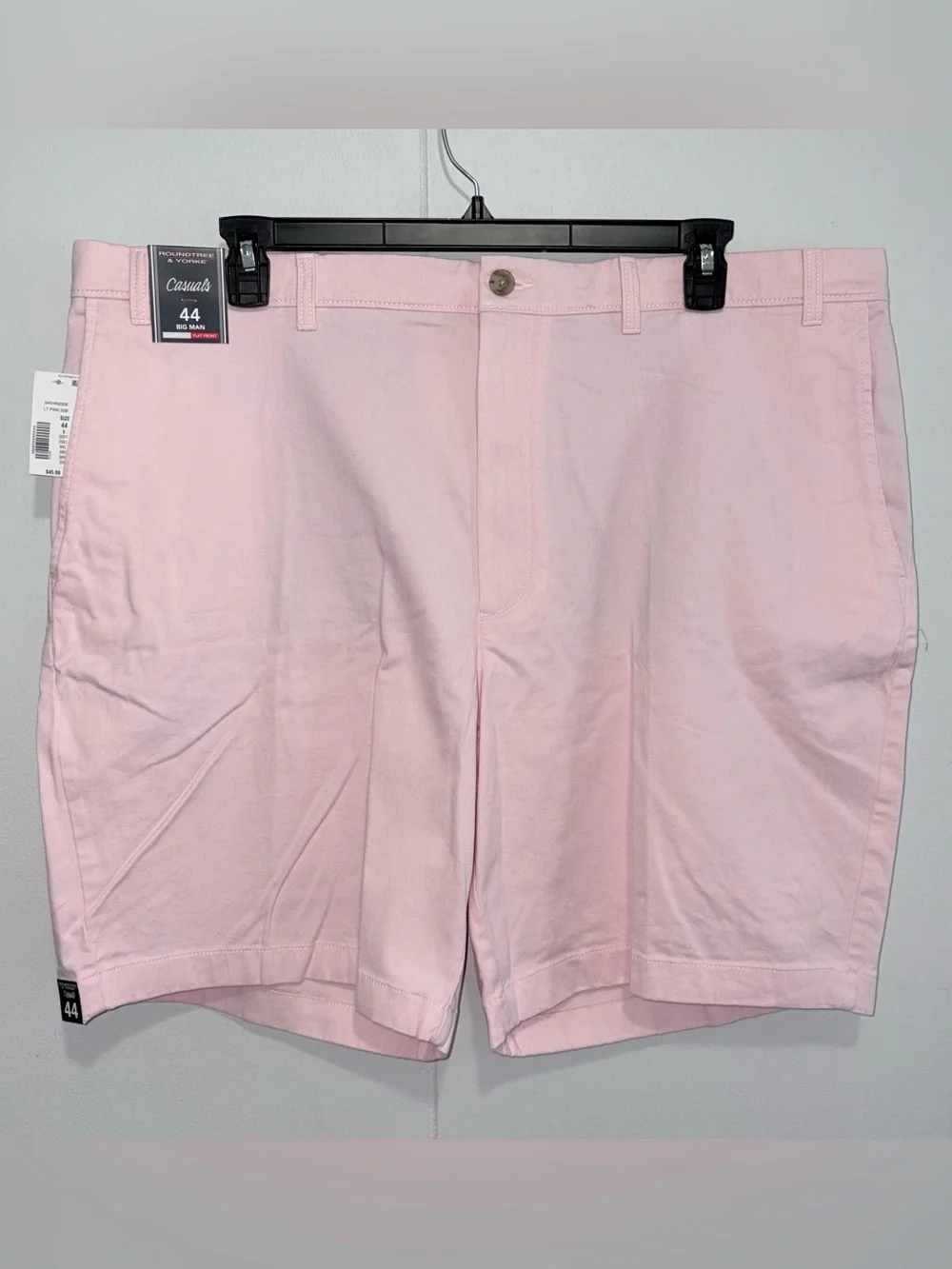 Roundtree & Yorke Mens Big & Tall Shorts 44 Lt Pink-22B Classic Fit NWT
